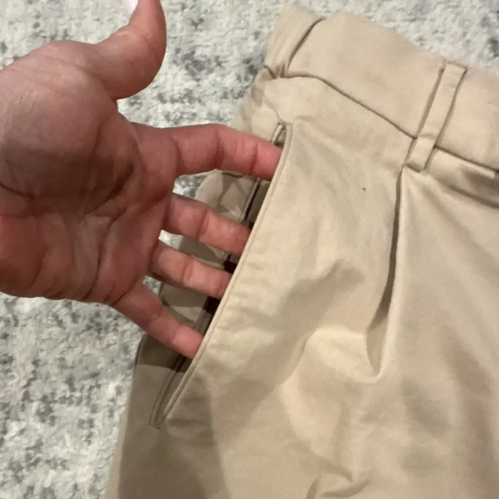 Berwich Italy Beige Stretch Pleated Chino Pants Men’s EU 48 US 32 Made in Italy